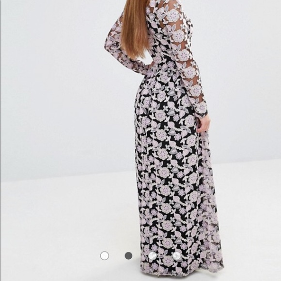 ASOS True Decadence Embroidered Lace Maxi Dress 8P - Picture 2 of 8